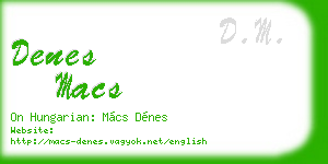 denes macs business card