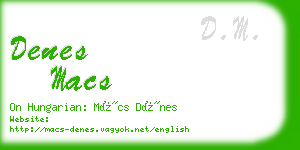 denes macs business card